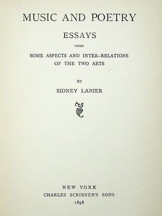 Music and Poetry: Essays Upon Some Aspects and Inter-Relations of the Two Arts