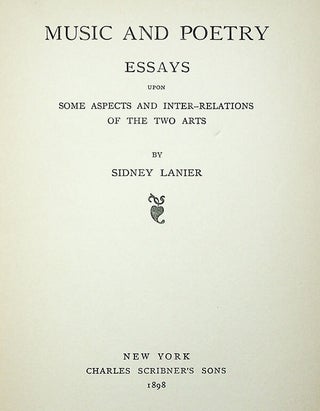 Music and Poetry: Essays Upon Some Aspects and Inter-Relations of the Two Arts