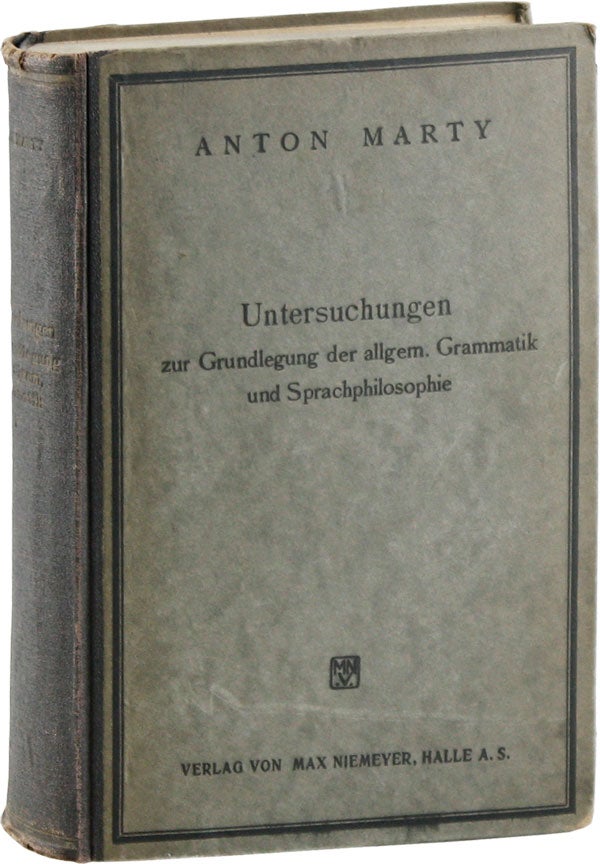 Item #59010] Untersuchungen zur Grundlegung der allgemeinen Grammatik und Sprachphilosophie....