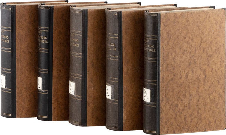 Item #59091] Der Ursprung der Gottesidee [5 vols, of 12]. I: Historisch-Kritische Teil. II: Die...