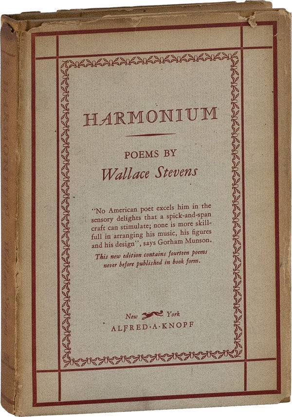 Item #59298] Harmonium [John Clellon Holmes's copy]. Wallace STEVENS