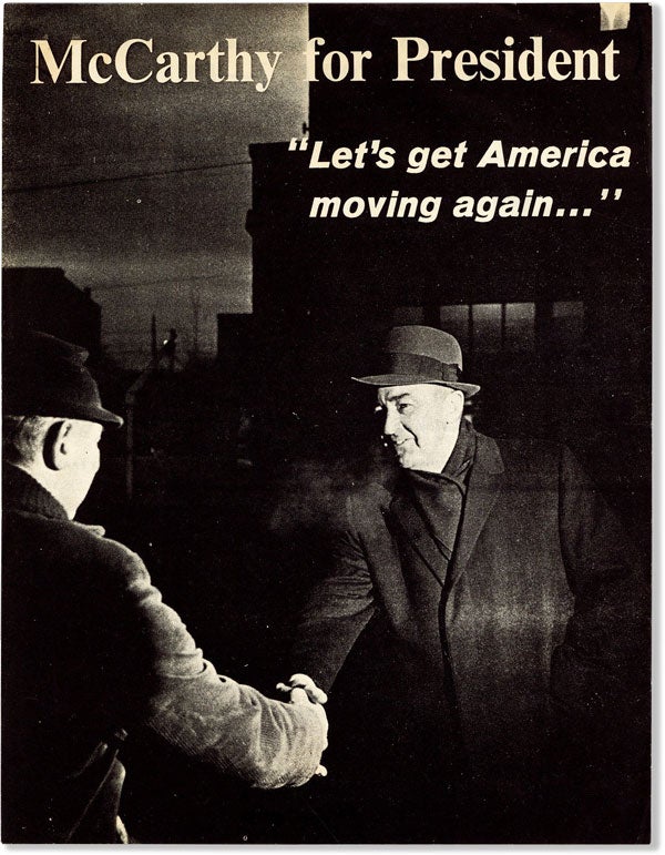 Item #59418] McCarthy for President - "Let's get America moving again..." Eugene McCARTHY,...