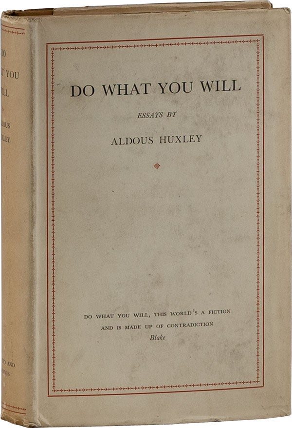 [Item #59960] Do What You Will: Essays. Aldous HUXLEY.