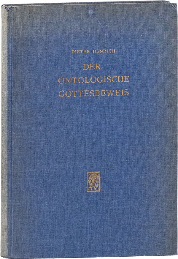 Item #60130] Der Ontologische Gottesbeweis: Sein Problem und seine Geschichte in der Neuzeit....