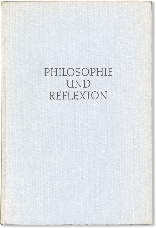 Item #60135] Philosophie und Reflexion. Hans WAGNER