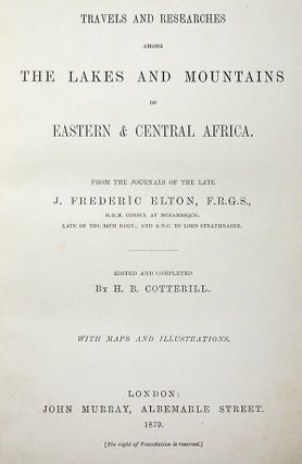 Travels and Researches Among the Lakes and Mountains of Eastern & Central Africa