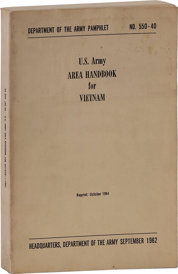 Item #62766] U.S. Army Area Handbook for Vietnam. VIETNAM WAR, George L. Robert J. Catto HARRIS,...