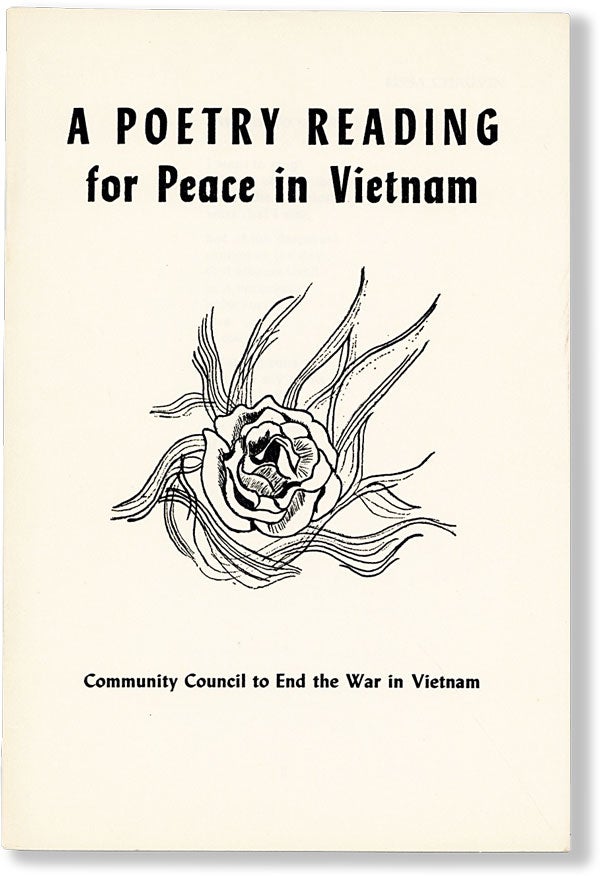 Item #62869] A Poetry Reading For Peace in Vietnam. VIETNAM WAR, Philip Levine, Lissa Shauvin,...