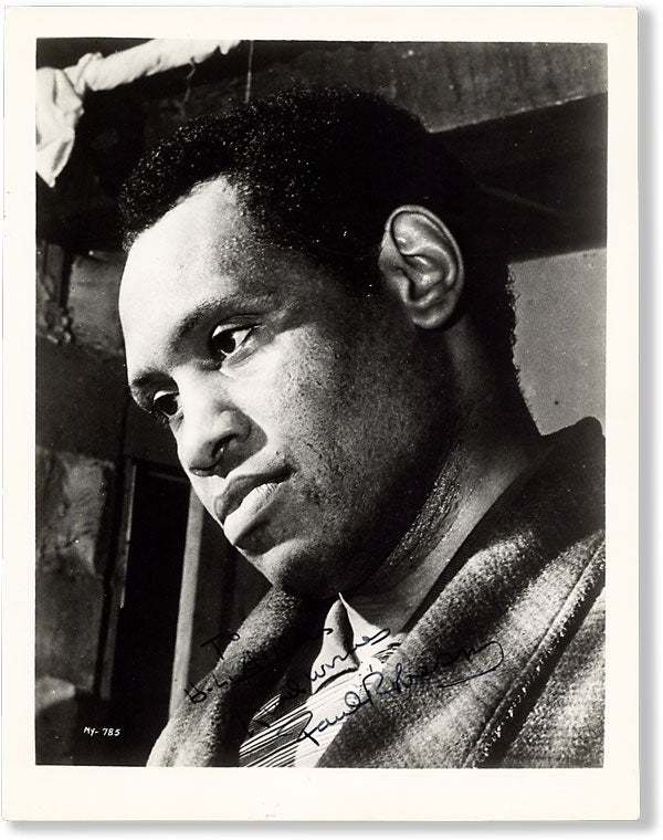 [Item #63015] Inscribed Photographic Portrait of Paul Robeson, ca 1940s. Paul ROBESON.