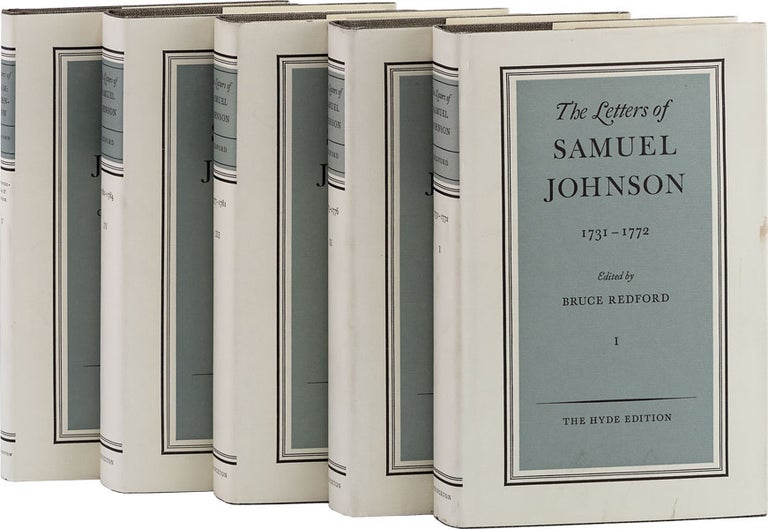 Item #63124] The Letters of Samuel Johnson. Vols I-V (complete). Samuel JOHNSON, ed Bruce Redford