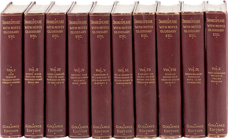 Item #63281] Complete Works of William Shakespeare. With Preface, Glossary, &c. by Israel...