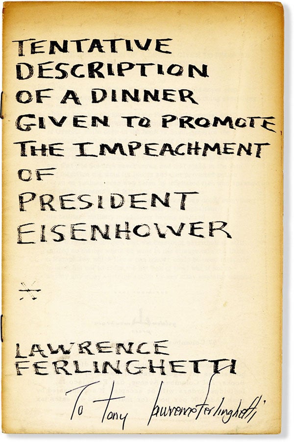 Item #63987] Tentative Description of a Dinner Given to Promote the Impeachment of President...