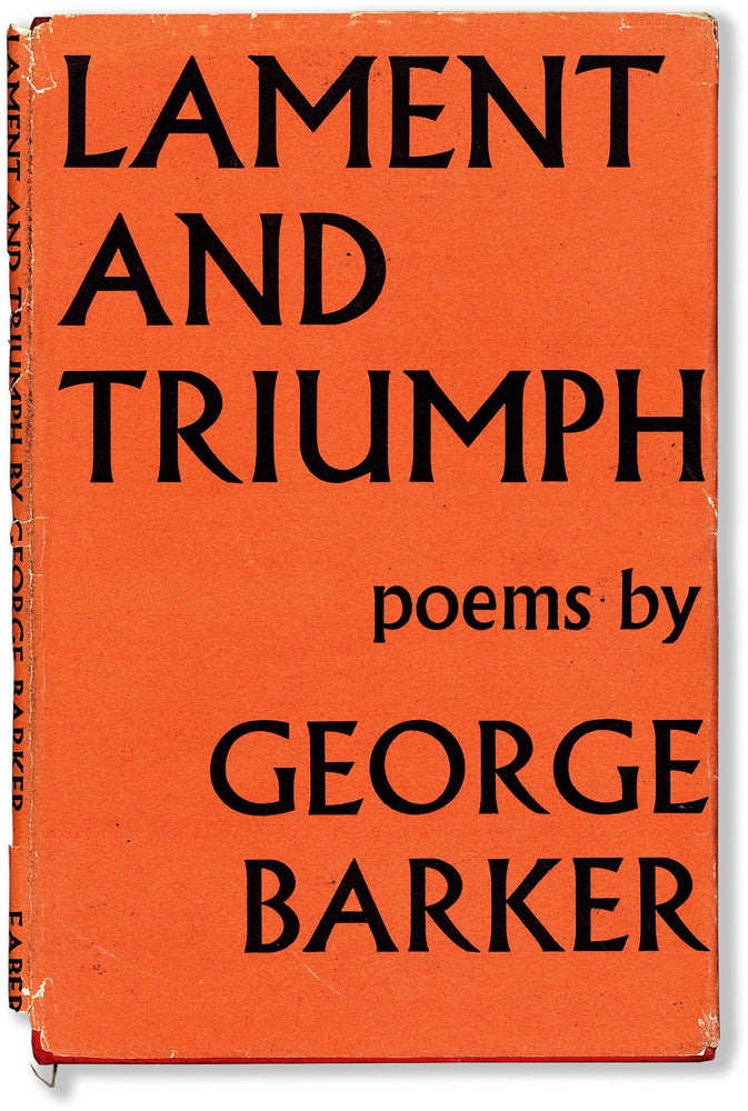 Item #64647] LAMENT AND TRIUMPH. George Barker
