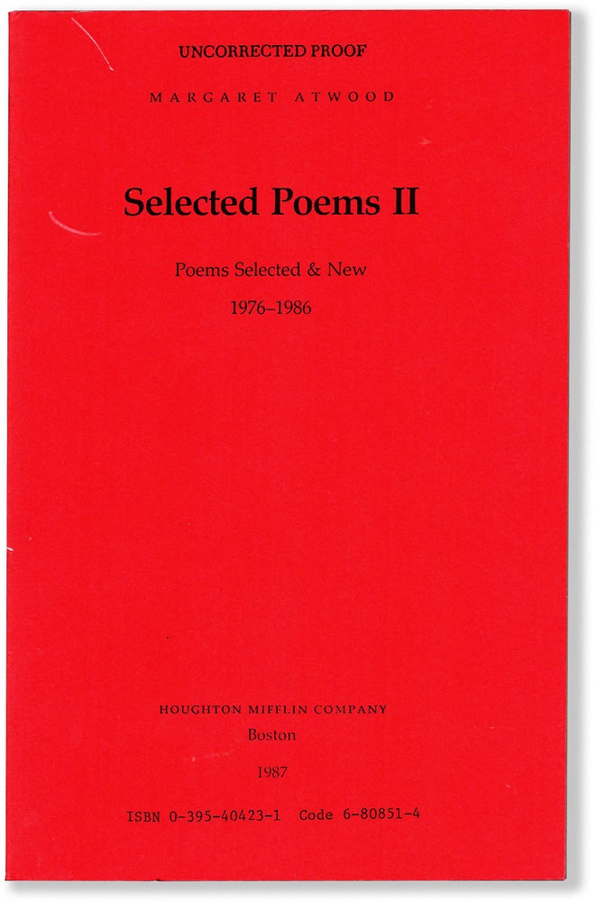 Item #64818] SELECTED POEMS II. Margaret Atwood
