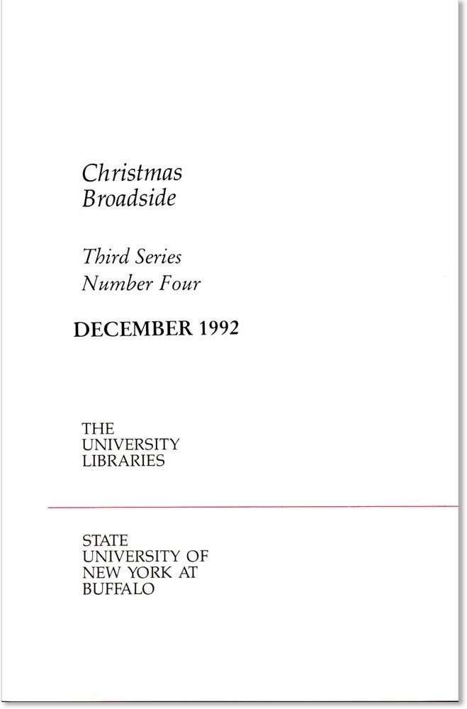 Item #66141] CHRISTMAS BROADSIDE. Michael Basinski