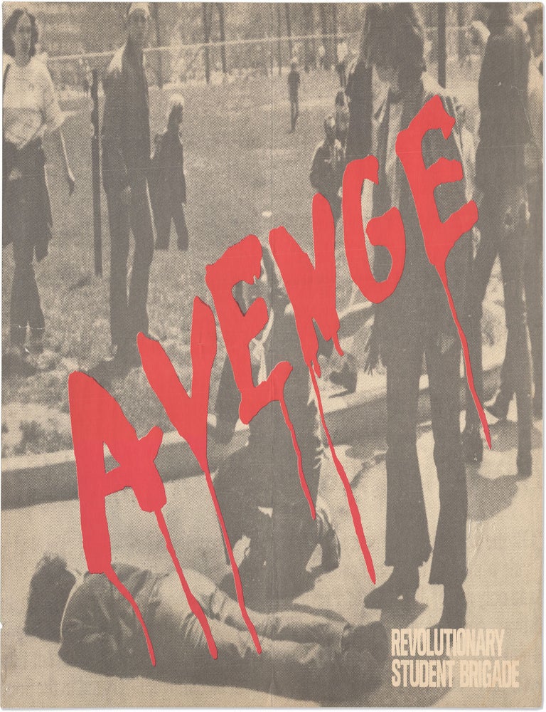 Poster: Avenge. NEW LEFT - STUDENT MOVEMENTS, John FILO, photograph.