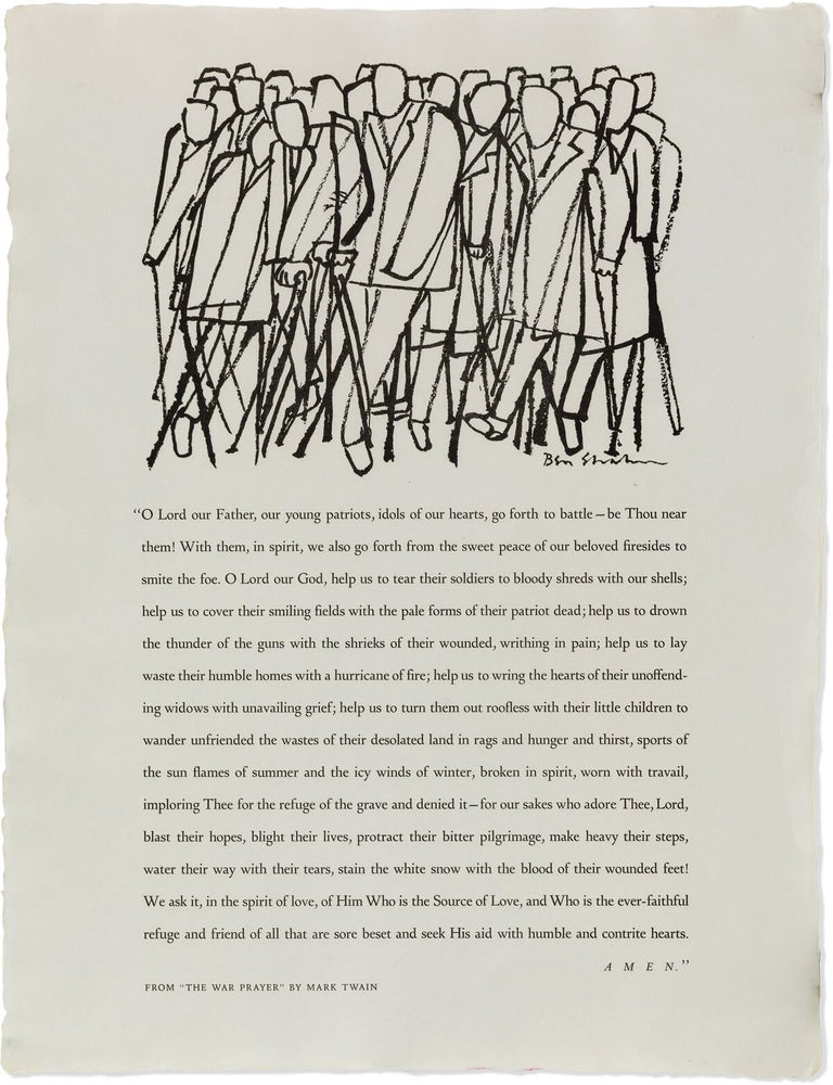"O Lord Our Father" (From the "War Prayer" by Mark Twain. Ben SHAHN, Mark Twain, pseud Samuel Clemens.
