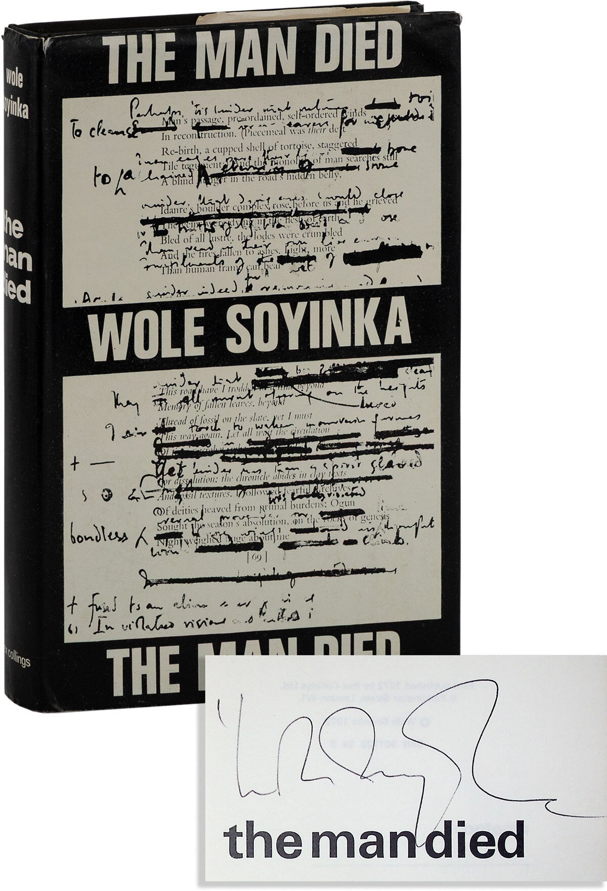 [Item #85347] The Man Died: Prison Notes of Wole Soyinka [Signed]. Wole SOYINKA.