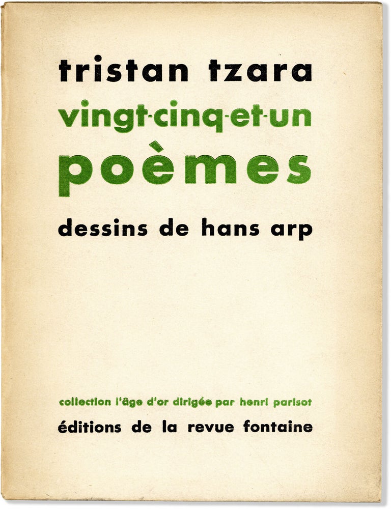 Vingt-cinq-et-un po&egrave;mes. Dessins de Hans Arp. DADA, Tristan TZARA, Hans Arp.