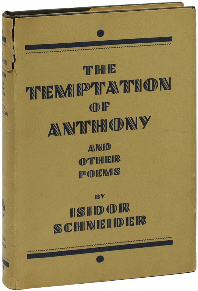 Item #8574] The Temptation of Anthony and Other Poems. PROLETARIAN POETRY, RADICAL, PROLETARIAN...