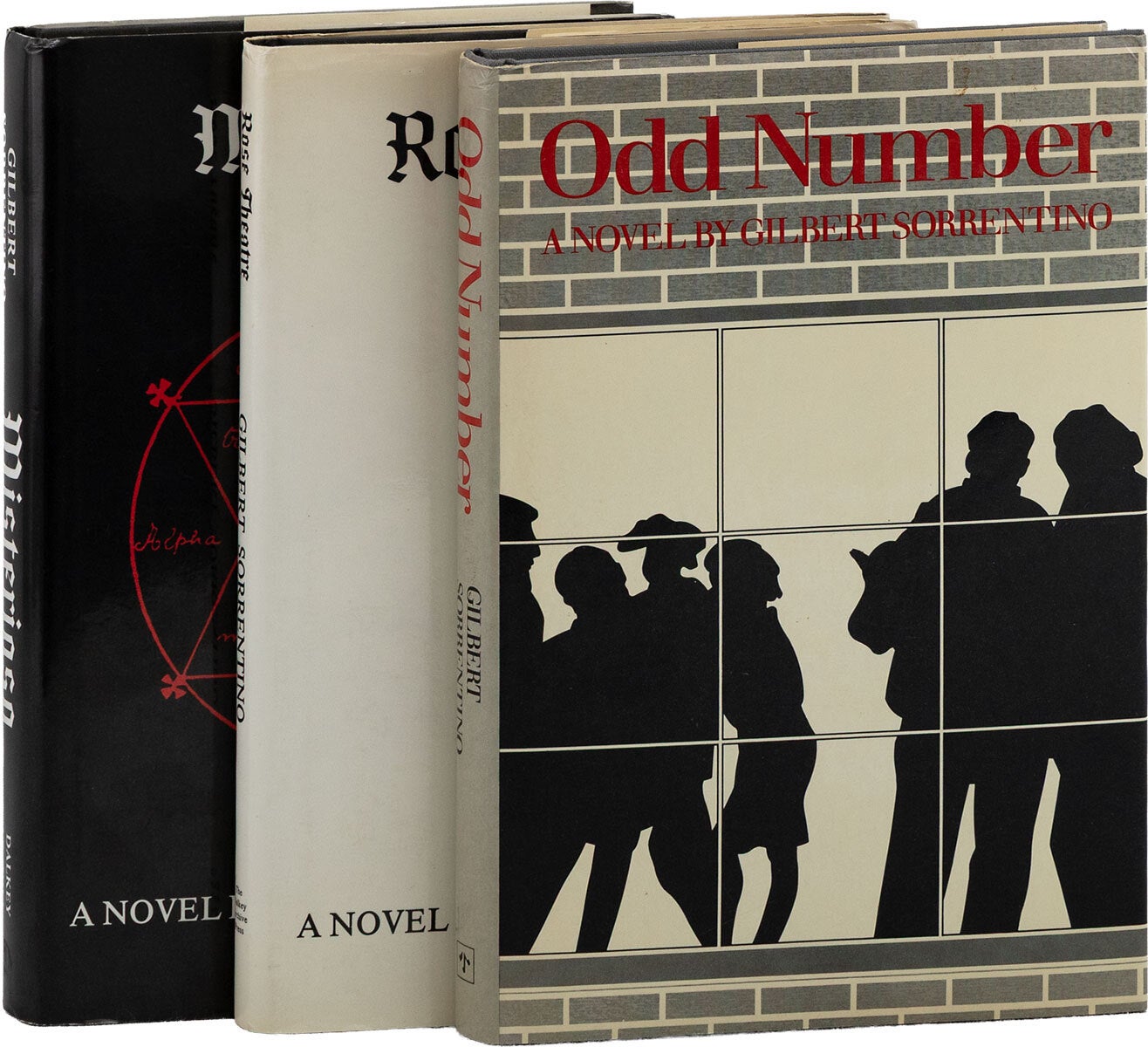 [Item #86214] Pack of Lies Trilogy: Odd Number [Signed], Rose Theatre, Misterioso [Signed]. Gilbert SORRENTINO.