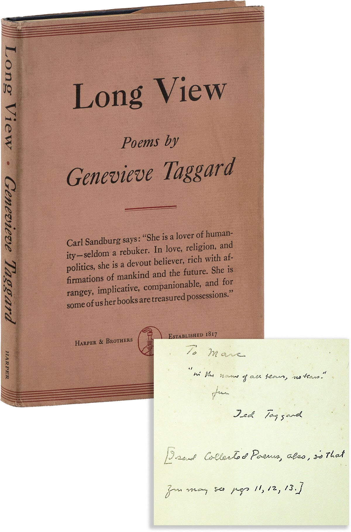 [Item #86700] Long View [Inscribed]. Genevieve TAGGARD.