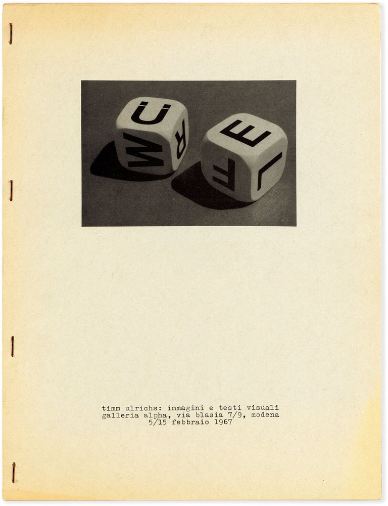 Spielpl&auml;ne: materiale poesie, 4. folge, zur ausstellung Immagini E Testi Visuali (Visuelle Texte. CONCRETE POETRY, Timm ULRICHS.