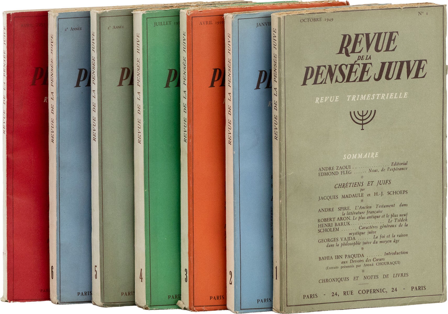 [Item #88269] Revue de la Pens&eacute;e Juive: Revue Trimestrielle - Nos.1-7. JUDAICA, Robert ARON, Andr&eacute; Zaoui.