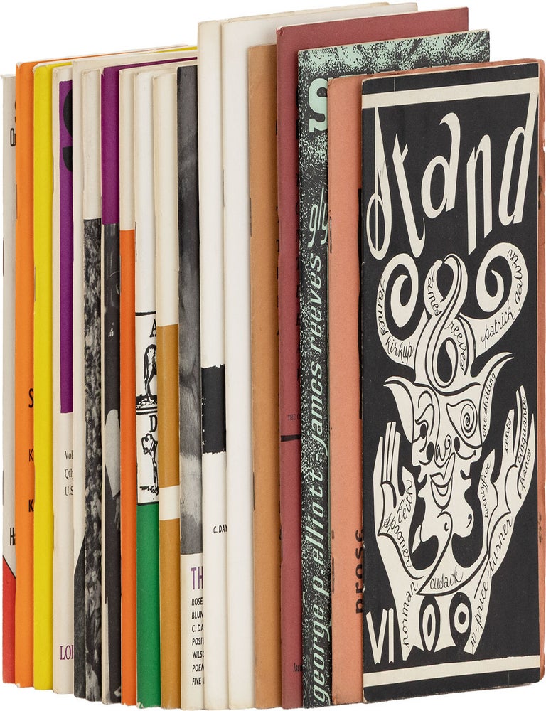 Stand: No.3, 1952; No.6, Winter 1953; The Twelve; No.7, Spring 1954; No.12, Winter 1956/7; Vol.4, Jon SILKIN, Ken Smith, Gene Baro, American.