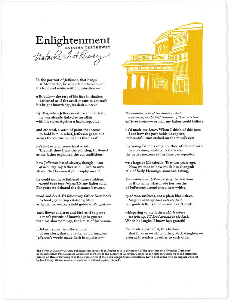 Item #88584] [Broadside Poem] "Enlightenment". AFRICAN AMERICAN HISTORY, LITERATURE