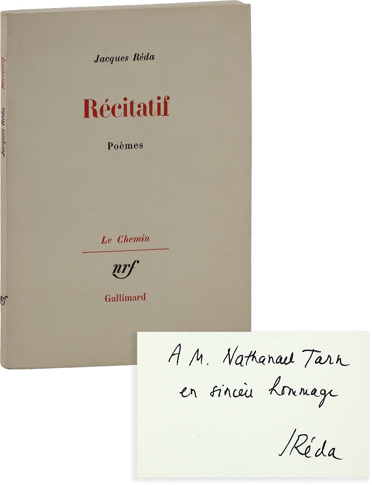 Récitatif: Poèmes | Jacques RÉDA | First Edition