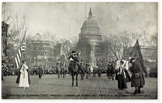 Six Original Postcard Views of the Washington, D.C. Suffragette's Parade, March 3rd, 1913