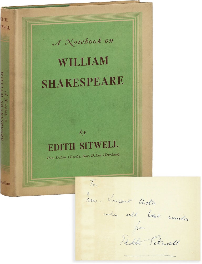 A Notebook on William Shakespeare [Presentation copy to Mary Benedict Cushing. SHAKESPEARE, Edith SITWELL.