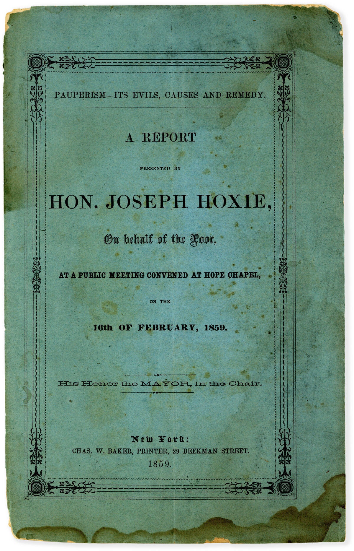 Paperism Course Pauperism - Its Evils, Causes and Remedy. A Report Presented by Hon ...