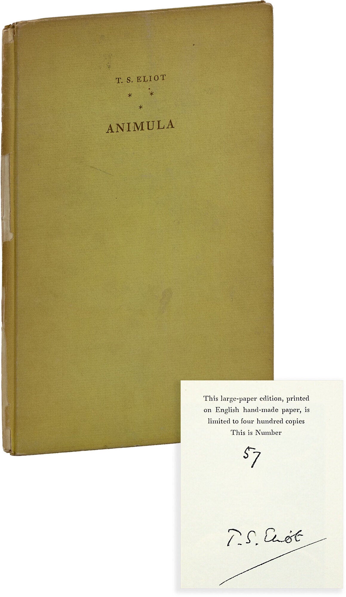 [Item #89448] Animula [Limited Edition, Signed]. T. S. ELIOT, Gertrude HERMES, poem, illustrations.