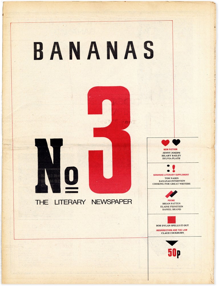 Bananas - No.3. Emma TENNANT, Ian MCEWAN, Sylvia Plath, Hilary Bailey, contributors.