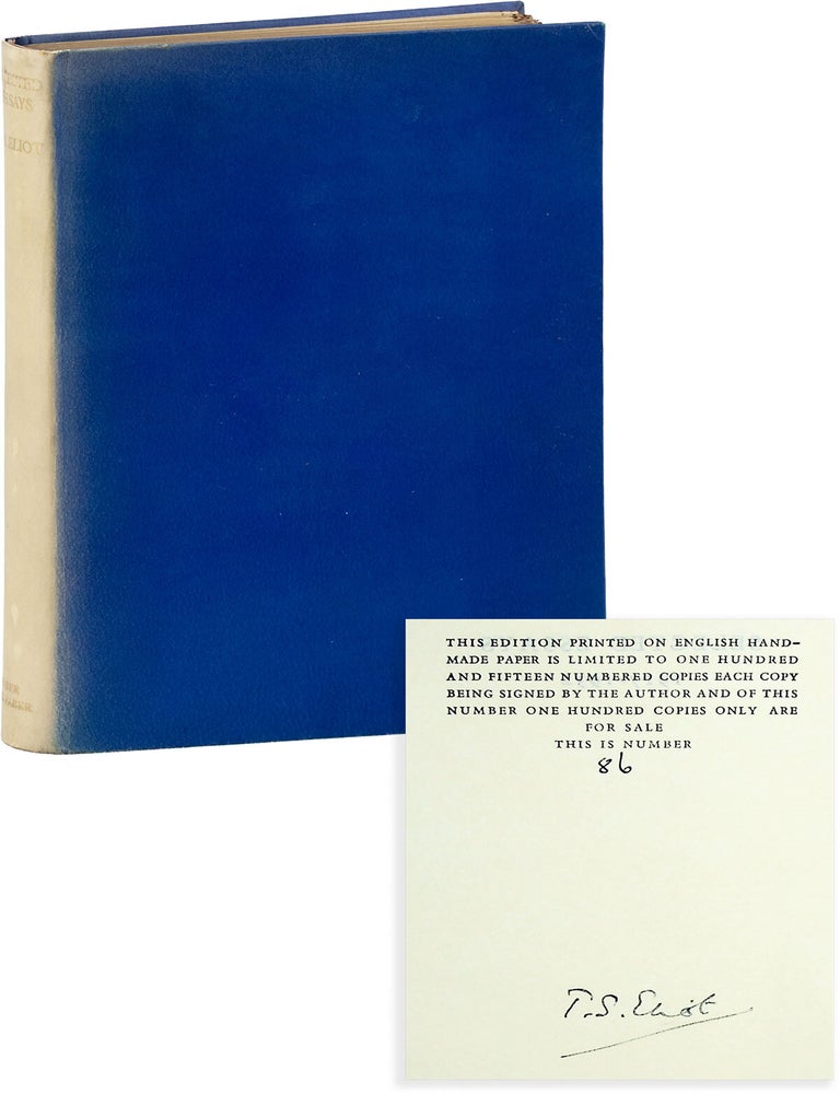 Selected Essays 1917-1932 [Signed, Limited Edition. T. S ELIOT, Thomas Stearns.