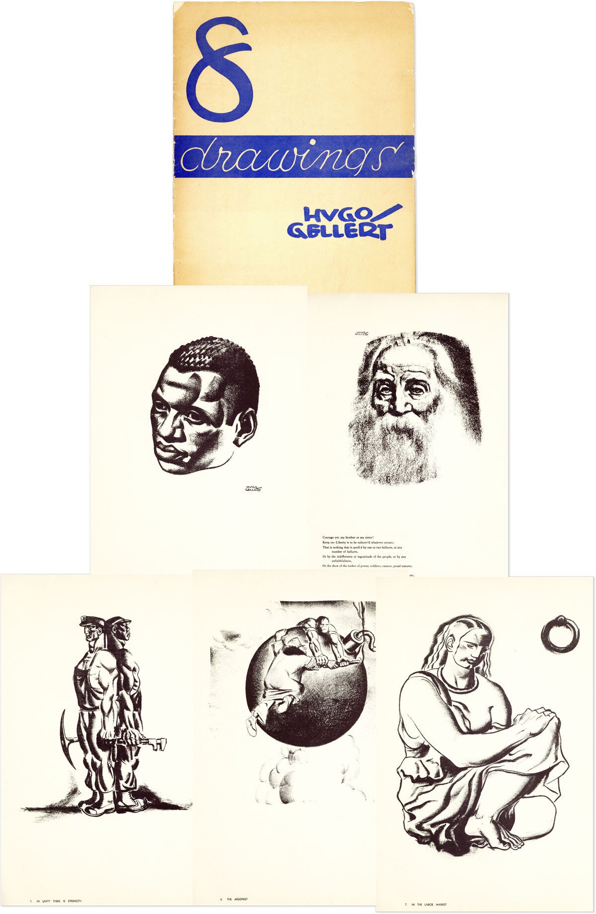 [Item #90201] 8 Drawings. RADICAL ART, ARTISTS.