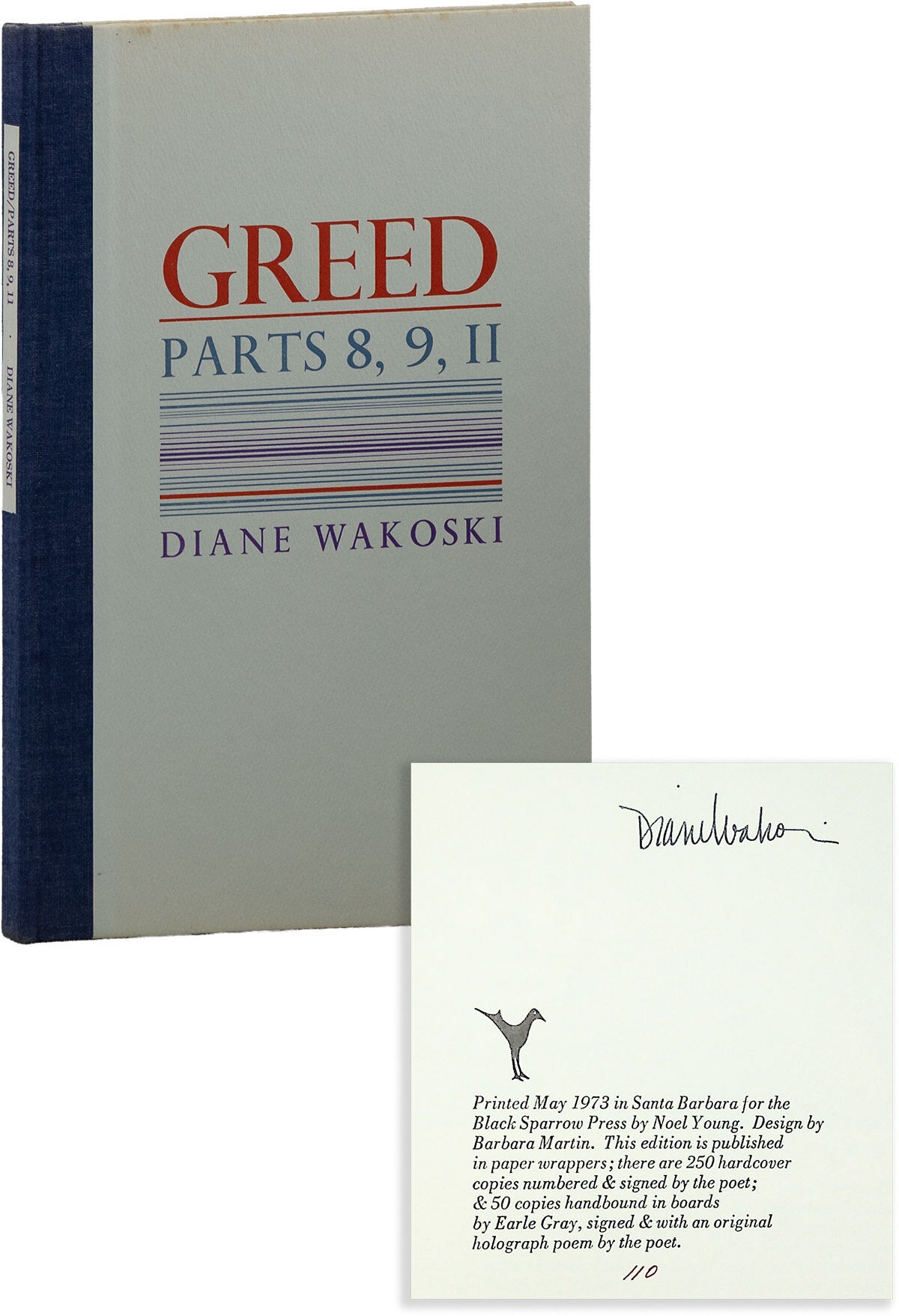[Item #90371] Greed Parts 8,9,11 [Limited Edition, Signed]. Diane WAKOSKI.